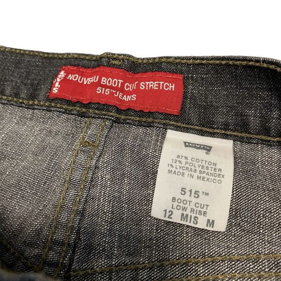 Women’s Levi’s 515 Nouveau Boot Cut Stretch 12 MIS M 32x32 Y2K Dark Wash Mid - Picture 8 of 12